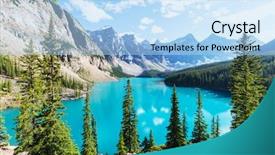  Presentation with banff national park - Presentation theme having beautiful moraine lake in banff background and a light blue colored foreground