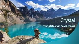 Presentation with banff national park - Slide deck consisting of beautiful moraine lake in banff background and a ocean colored foreground