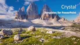  Presentation with sky blue - Slide set with beautiful-morning-at-tre-cime background and a teal colored foreground