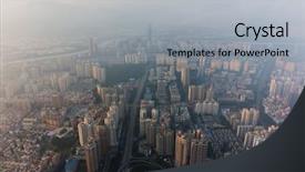  Presentation with far away - Cool new theme with beautiful morning cityscape of shenzhen backdrop and a  colored foreground