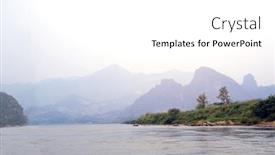  Presentation with mekong - Cool new presentation design with beautiful-morning-landscape-with-mountains backdrop and a white colored foreground