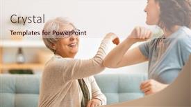  Presentation with mother doing yoga kids - Amazing presentation theme having beautiful-mother-and-daughter backdrop and a lemonade colored foreground