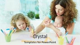  Presentation with inclusive children - Amazing PPT theme having mountain bike cyclist riding single track outdoor with blue sky on background backdrop and a tawny brown colored foreground