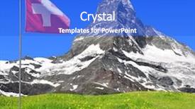  Presentation with alps - Cool new slide set with beautiful mount matterhorn - swiss alps backdrop and a cobalt blue colored foreground
