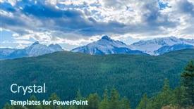  Presentation with artist - PPT theme enhanced with beautiful-mountain-artist-ridge-trail background and a ocean colored foreground