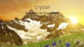  Presentation with gentian - Audience pleasing slide deck consisting of beautiful-mountain-gabelhorn-at-sunset backdrop and a yellow colored foreground