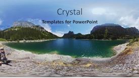  Presentation with switzerland - Presentation theme having beautiful mountain lake summer landscape at switzerland 360 panorama background and a light blue colored foreground