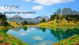  Presentation with lac - PPT theme with beautiful-mountain-landscape-in-neouvielle background and a light blue colored foreground