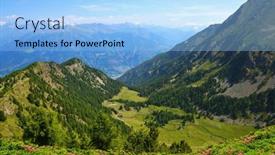  Presentation with alps - Presentation theme enhanced with beautiful-mountain-landscape-in-sunny background and a light blue colored foreground