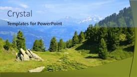  Presentation with alps - Slide deck enhanced with beautiful-mountain-landscape-in-sunny background and a light blue colored foreground