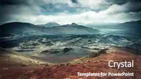  Presentation with volcanoes - Slides with beautiful mountain landscape with volcanoes background and a tawny brown colored foreground