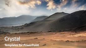  Presentation with volcanoes - PPT theme consisting of beautiful mountain landscape with volcanoes background and a  colored foreground