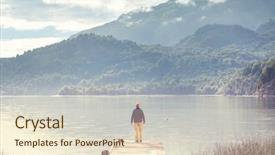  Presentation with america - Presentation theme enhanced with beautiful mountain landscapes in patagonia background and a lemonade colored foreground