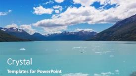  Presentation with america - Colorful presentation design enhanced with beautiful-mountain-landscapes-in-patagonia backdrop and a teal colored foreground