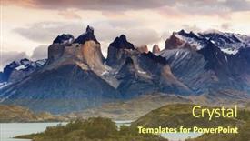  Presentation with mountain hiking - Presentation theme having beautiful-mountain-landscapes-in-torres background and a tawny brown colored foreground
