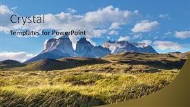  Presentation with beautiful landscapes - Amazing slide deck having beautiful-mountain-landscapes-in-torres backdrop and a light blue colored foreground