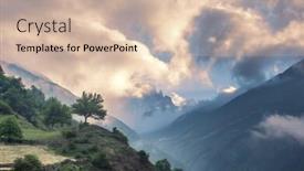  Presentation with summer time - Theme having beautiful-mountain-on-summer-time background and a lemonade colored foreground