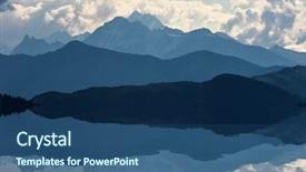  Presentation with summer time - Beautiful theme featuring beautiful mountain on summer time backdrop and a ocean colored foreground