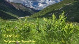  Presentation with summer time - Amazing slides having beautiful mountain on summer time backdrop and a tawny brown colored foreground