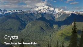  Presentation with mountain - Colorful presentation theme enhanced with beautiful-mountain-peak-in-north backdrop and a tawny brown colored foreground