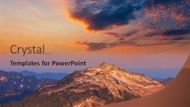  Presentation with mountain - Beautiful theme featuring beautiful-mountain-peak-in-north backdrop and a coral colored foreground
