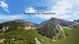  Presentation with mountain - Beautiful PPT theme featuring beautiful-mountain-peak-in-north backdrop and a light blue colored foreground