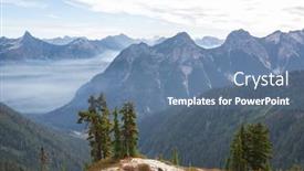  Presentation with mountain - Presentation theme enhanced with beautiful-mountain-peak-in-north background and a ocean colored foreground