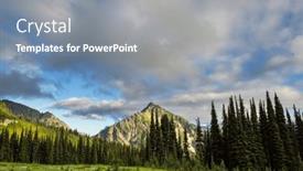 Presentation with mountain - Presentation theme enhanced with beautiful-mountain-peak-in-north background and a gray colored foreground