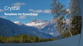  Presentation with mountain - Slides featuring beautiful-mountain-peak-in-north background and a teal colored foreground