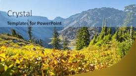  Presentation with mountain - Slide deck with beautiful-mountain-peak-in-north background and a light blue colored foreground