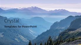  Presentation with mountain - Presentation theme enhanced with beautiful-mountain-peak-in-north background and a light blue colored foreground