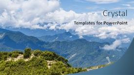  Presentation with mountain - Theme with beautiful-mountain-range-over-east background and a light blue colored foreground