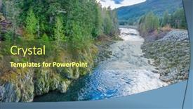  Presentation with mountain lake - Theme featuring beautiful-mountain-river-at-lucille background and a tawny brown colored foreground