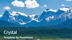  Presentation with canada - Slide deck with beautiful mountain river in canada background and a ocean colored foreground