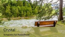  Presentation with british columbia canada - PPT theme with beautiful mountain river trail background and a yellow colored foreground