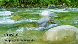  Presentation with british columbia canada - PPT theme featuring beautiful-mountain-river background and a yellow colored foreground