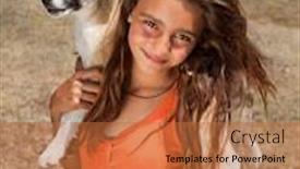  Presentation with mountain - PPT theme featuring beautiful-mountain-shepherd-girl background and a red colored foreground