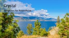  Presentation with mountain lake - Theme having beautiful mountain trail park okanagan background and a  colored foreground