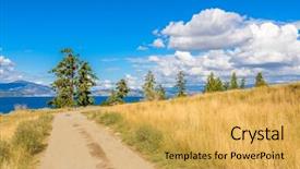  Presentation with safari park beautiful wildlife animal - PPT theme with beautiful mountain trail park okanagan background and a  colored foreground