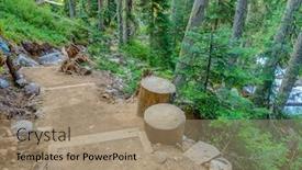  Presentation with british columbia canada - Amazing PPT theme having beautiful-mountain-trail-view backdrop and a coral colored foreground