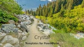  Presentation with british columbia - PPT theme having beautiful-mountain-trail-view background and a mint green colored foreground