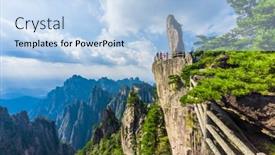  Presentation with china - Audience pleasing slides consisting of beautiful-mountains-in-huangshan-anhui backdrop and a light blue colored foreground