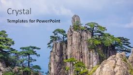 Presentation with china - Slide deck enhanced with beautiful-mountains-in-huangshan-anhui background and a light blue colored foreground