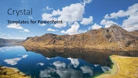  Presentation with mountains - Presentation theme enhanced with beautiful-mountains-lake-in-cordillera and a light blue colored foreground