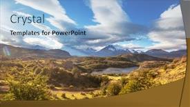  Presentation with chile patagonia - Presentation theme consisting of beautiful-mountains-landscape-along-gravel background and a light blue colored foreground