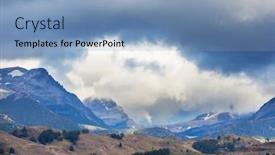  Presentation with chile patagonia - PPT theme having beautiful-mountains-landscape-along-gravel background and a light blue colored foreground