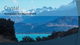  Presentation with chile patagonia - Audience pleasing PPT theme consisting of beautiful-mountains-landscape-along-gravel backdrop and a light blue colored foreground