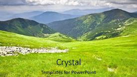  Presentation with mountains - Slides enhanced with blue ridge - beautiful mountains landscape in carpathian background and a gold colored foreground