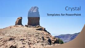  Presentation with mountains - Presentation design enhanced with beautiful-mountains-landscape-of-canarias background and a light blue colored foreground
