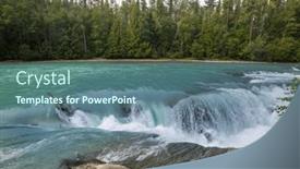  Presentation with canada - PPT theme having beautiful-mountains-river-in-summer background and a ocean colored foreground